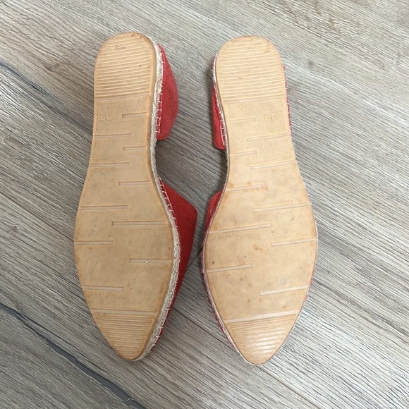 Macarena Sz 9 Red Suede Leather Iris D'Orsay Flat Espadrille Shoes - Picture 5 of 8